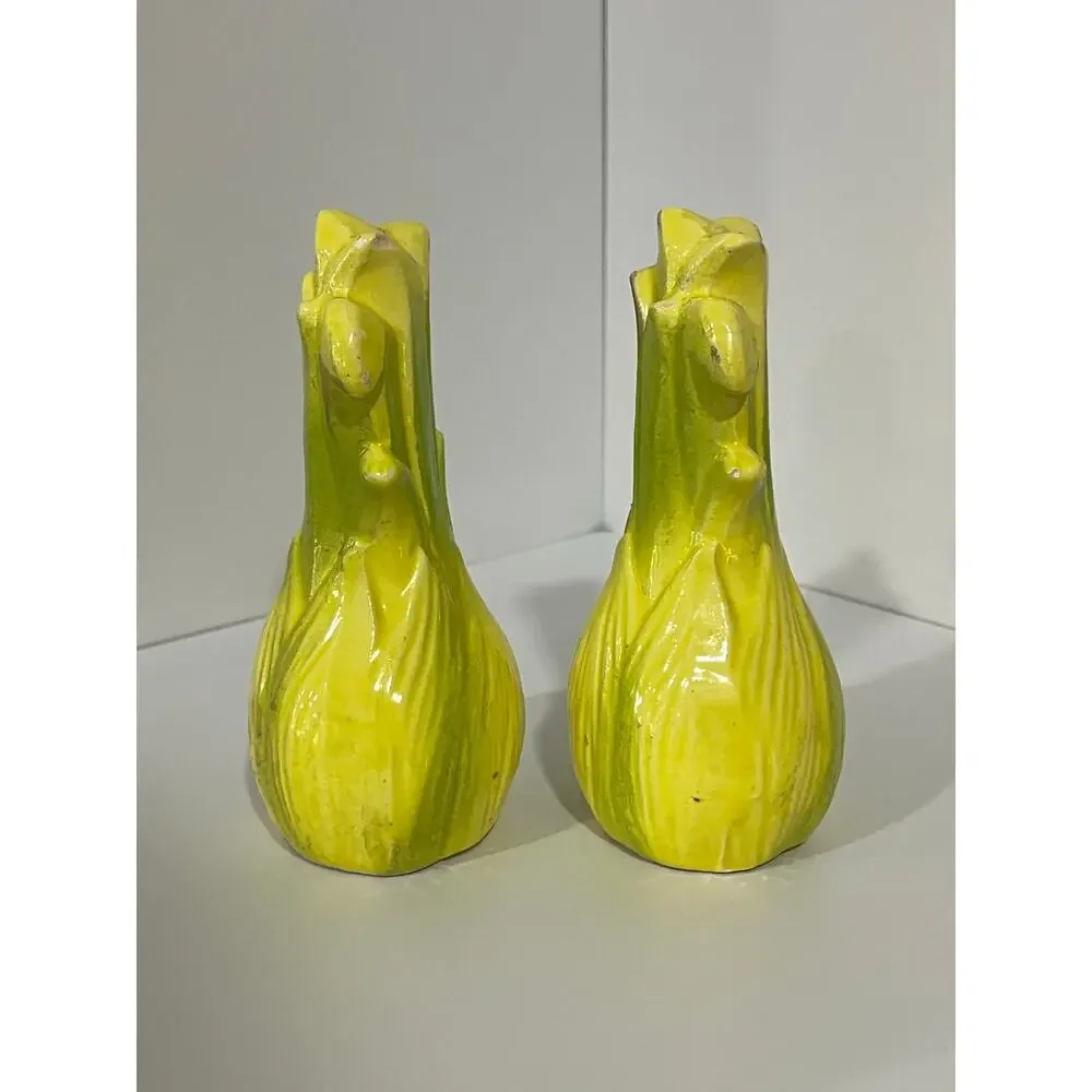 Vintage Japan Ceramic Corn‎ Salt Pepper Shakers Set Yellow Green Veggie Kitsch